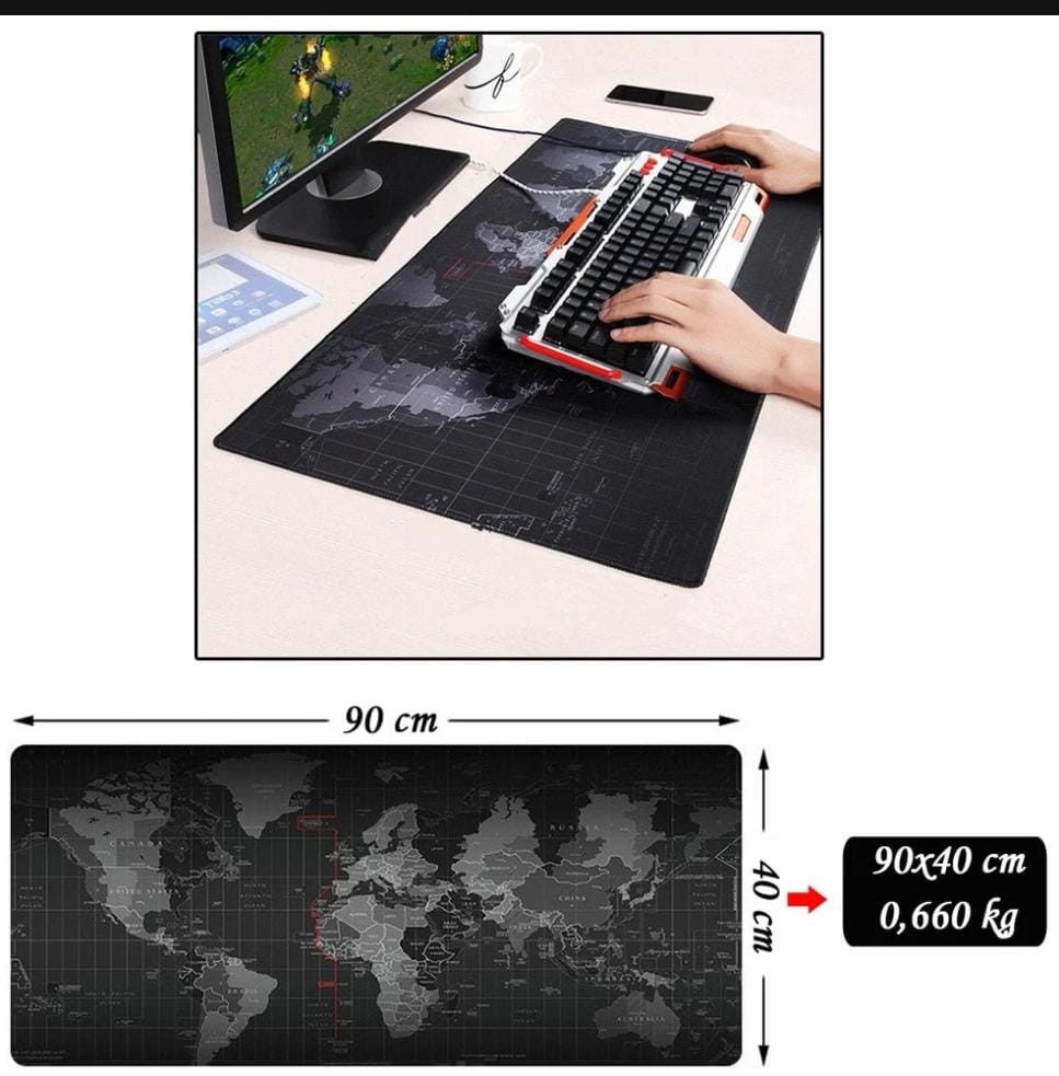 World Map Gaming Mouse Pad